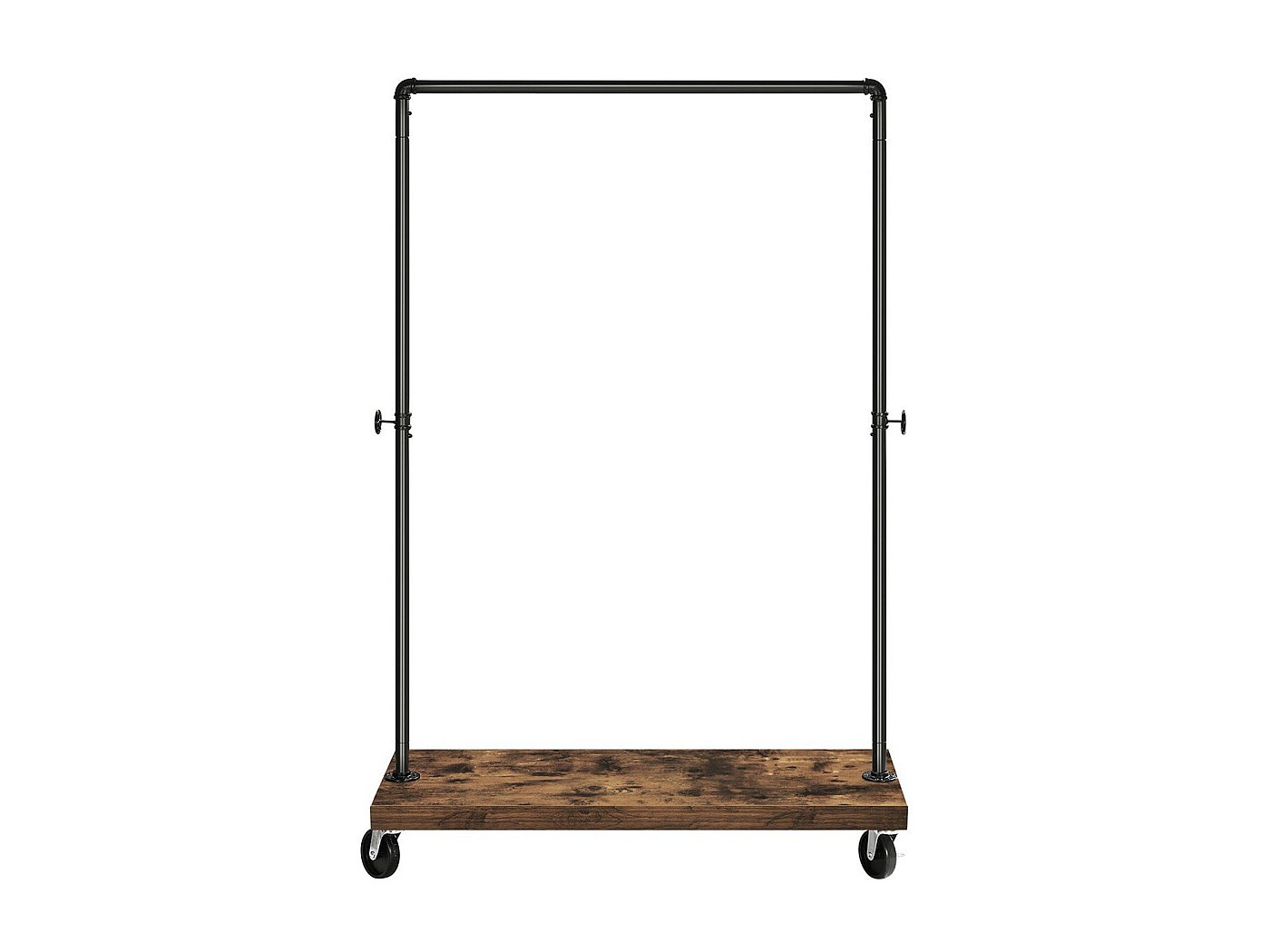 Set Di 2 Aste Appendiabiti In Metallo Stile Industriale | 60 Cm | Montaggio A Parete | Capacità 25kg | Nero