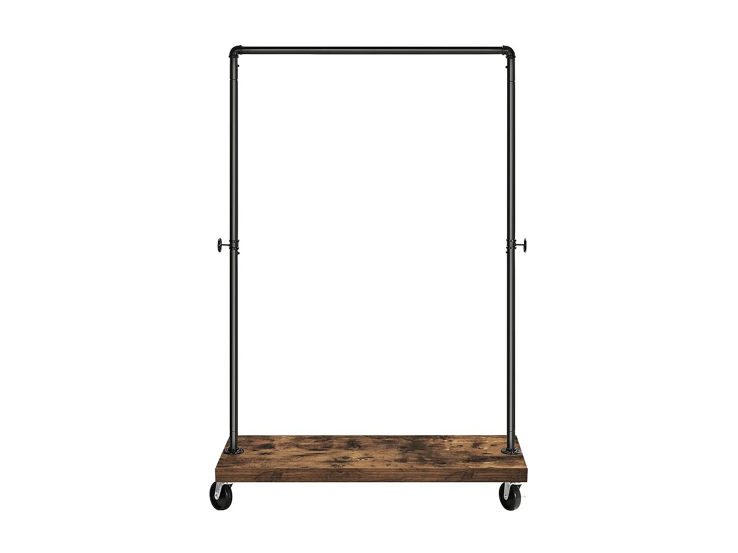 Kleiderständer auf Rädern mit Rohren aus schwarzem Metall - H162 cm