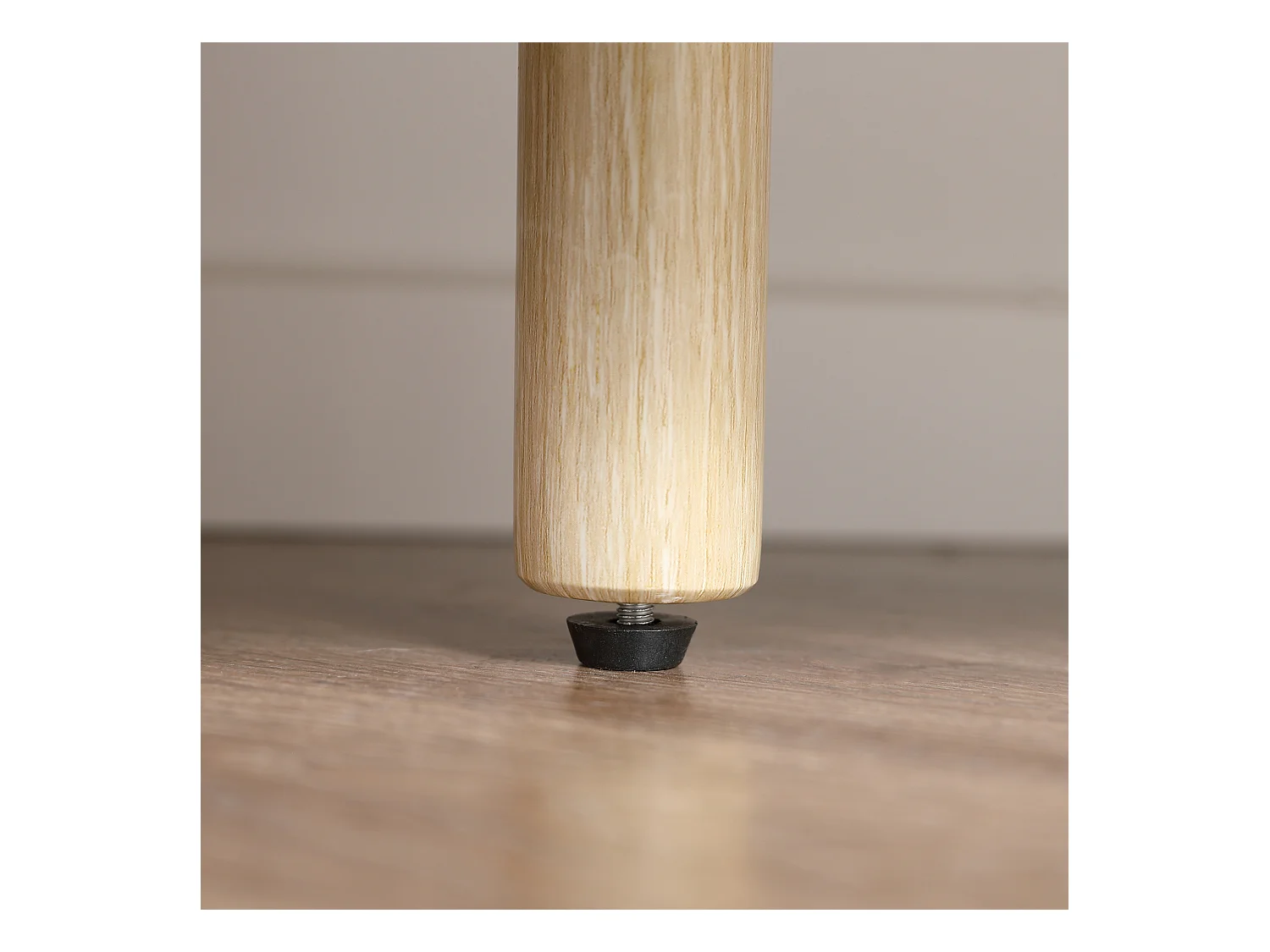 Meuble TV banc TV design Urban Craft - 2 portes coulissantes, 2 niches - piètement cylindrique - panneaux particules aspect bois clair