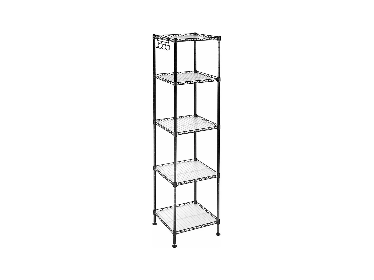 Étagère en métal noir avec grille de rangement modulable - L30 x H121 cm
