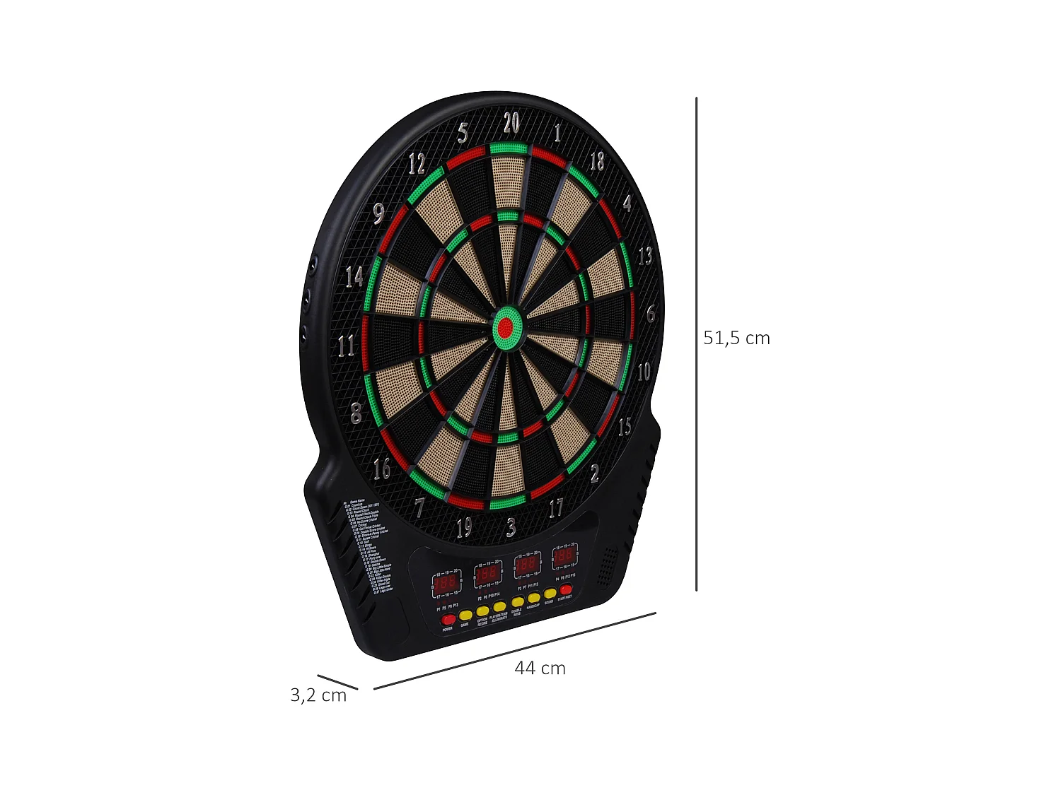 Cible jeu de flechettes électronique professionnel 243 jeux variés noir