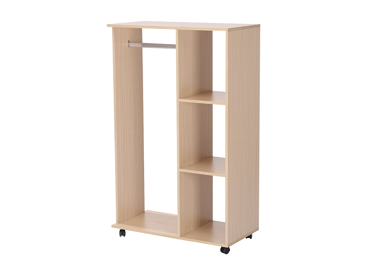 Armoire penderie armoire de rangement mobile panneaux de particules coloris chêne clair