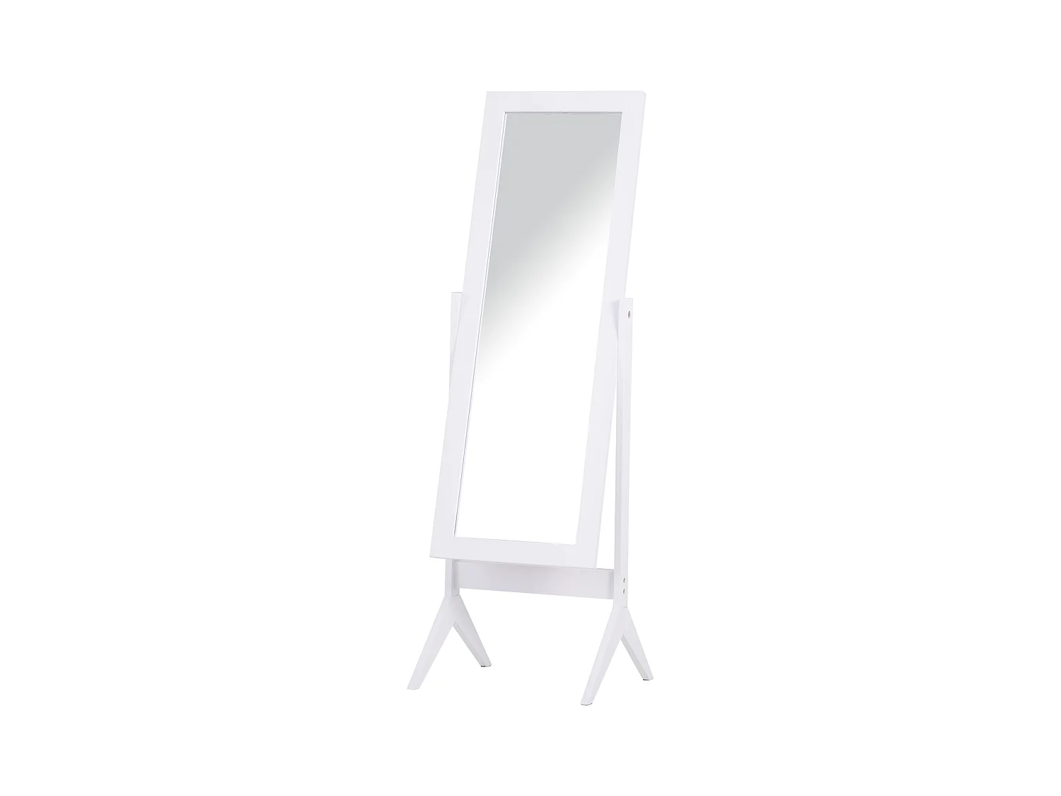 Miroir à pied inclinaison réglable dim. 47L x 46l x 148H cm MDF blanc