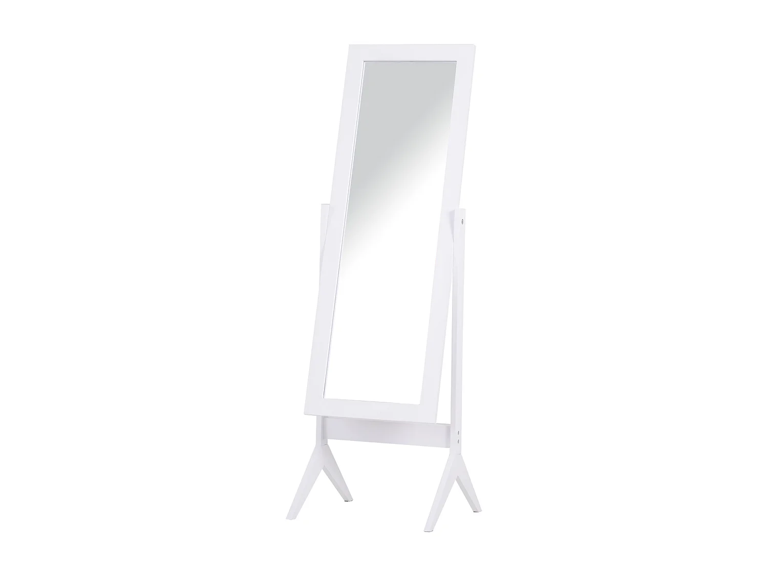 Miroir à pied inclinaison réglable dim. 47L x 46l x 148H cm MDF blanc
