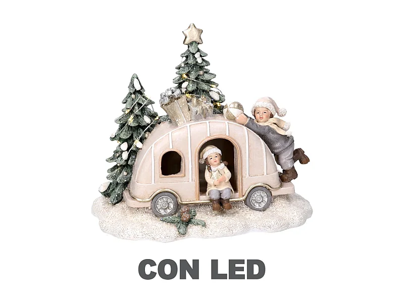 Macchina resina led bianco cm 16x12,5h14,5