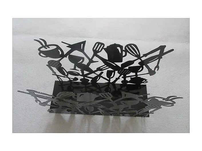 Portariviste metallo posate 1-2 nero cm 35x12h26