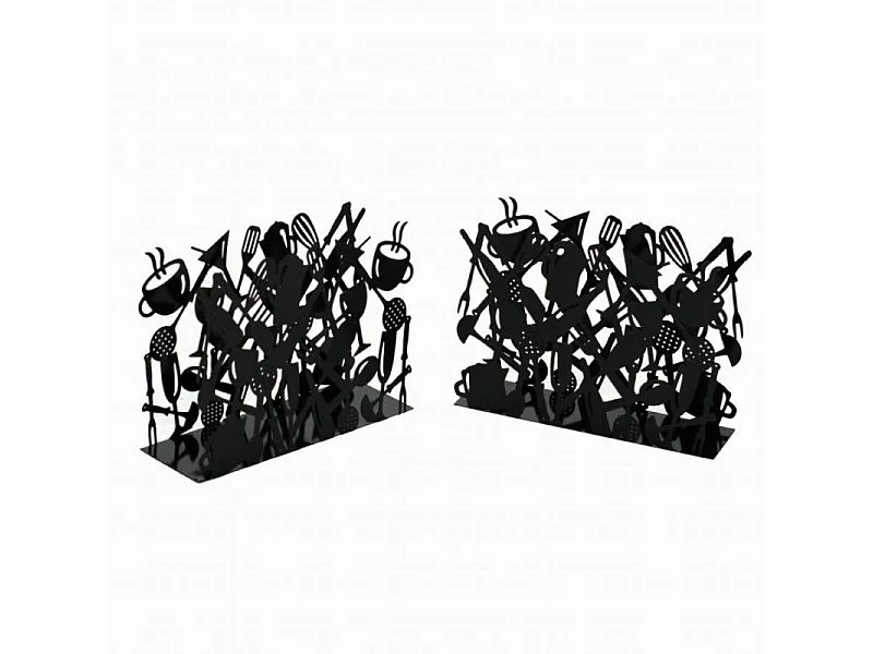 Portariviste metallo posate 1-2 nero cm 35x12h26