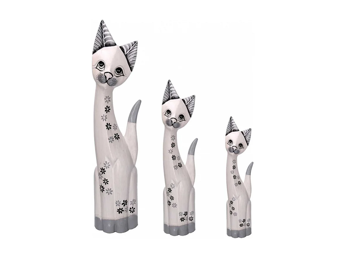 Gatto legno 1-3 bianco cm h60/80/100
