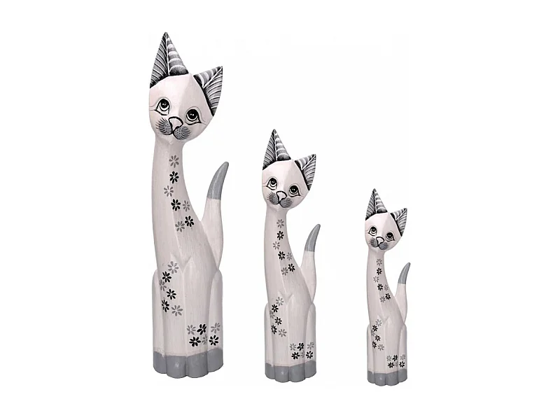 Gatto legno 1-3 bianco cm h60/80/100