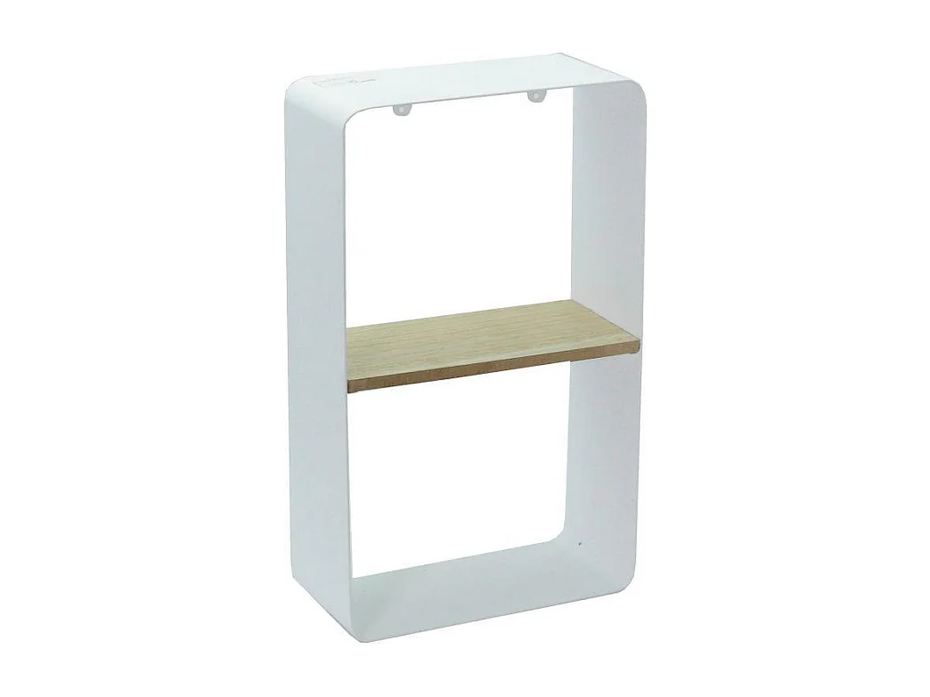 Mensola metallo bianco e legno 1 piano cm22,5x10h38,5