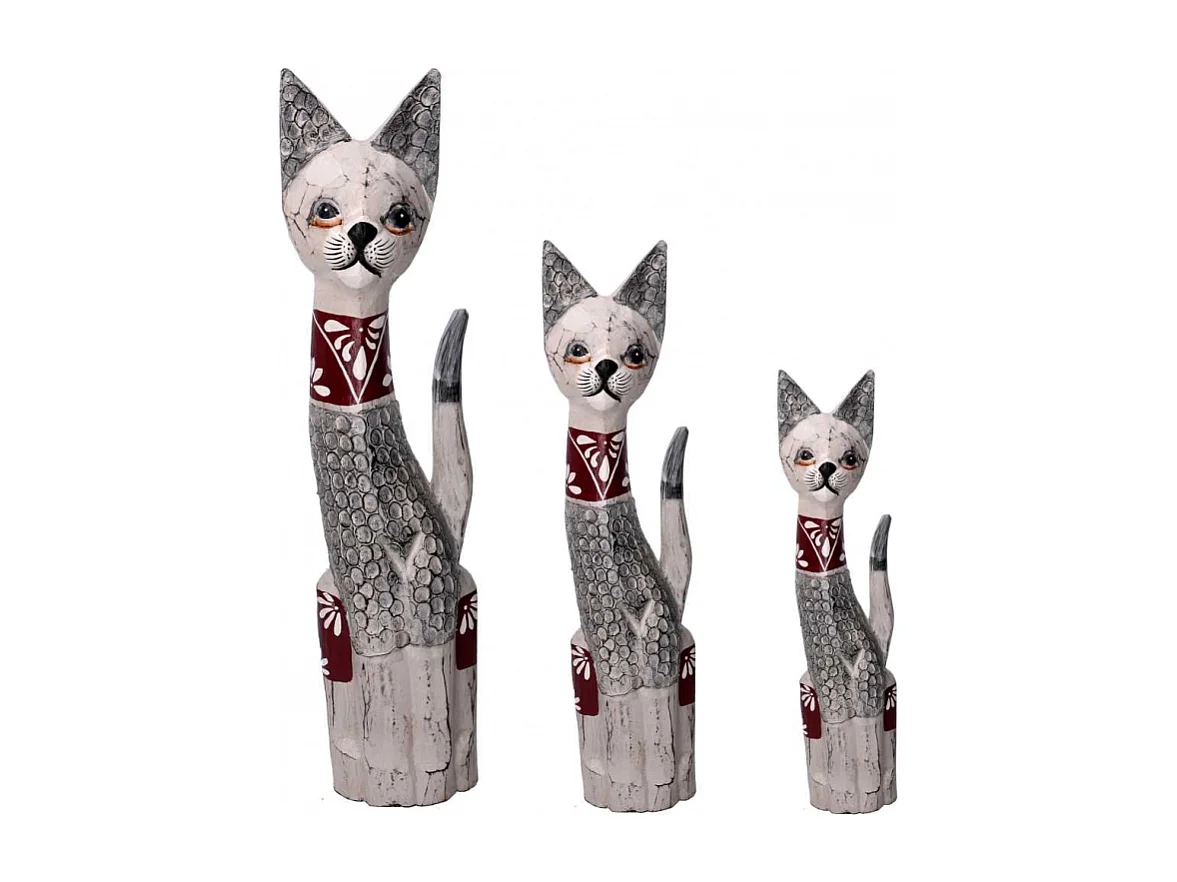 Gatto legno 1-3 grigio cm h60/80/100