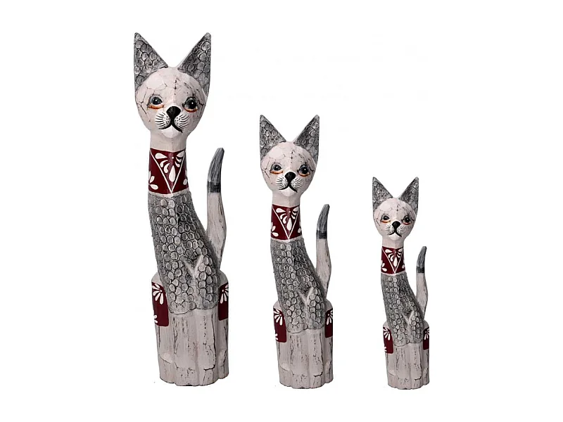 Gatto legno 1-3 grigio cm h60/80/100