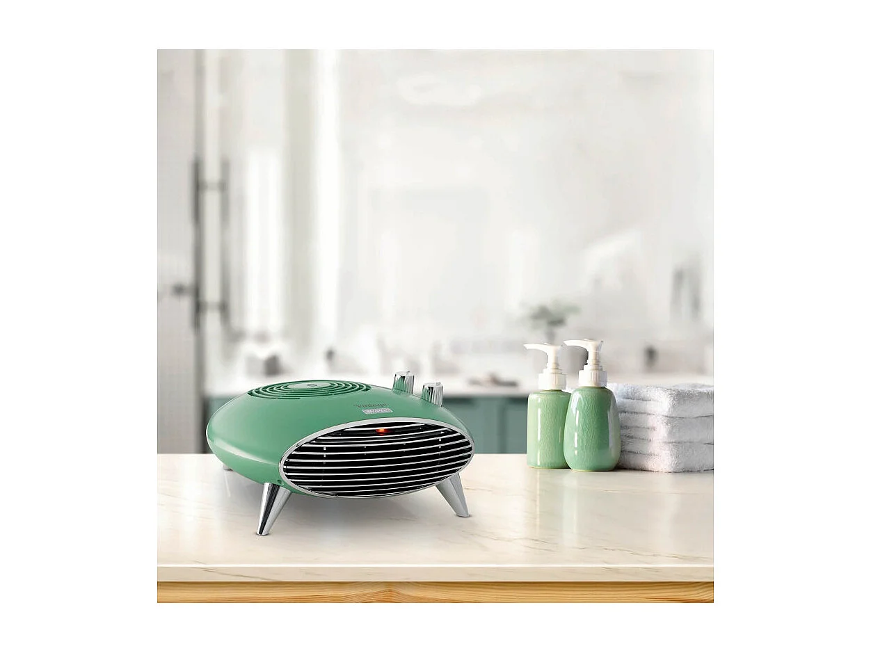 Termoventilatore da tavolo 2000W, stufetta elettrica, termostato, silenzioso - Verde