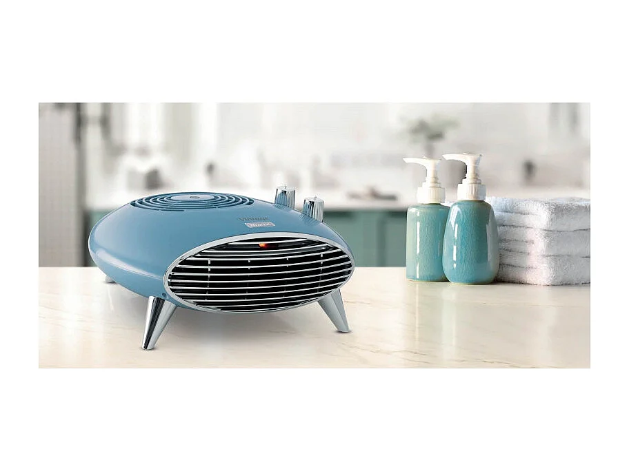 Termoventilatore da tavolo 2000W - Stufetta elettrica Celeste - Silenzioso con Termostato