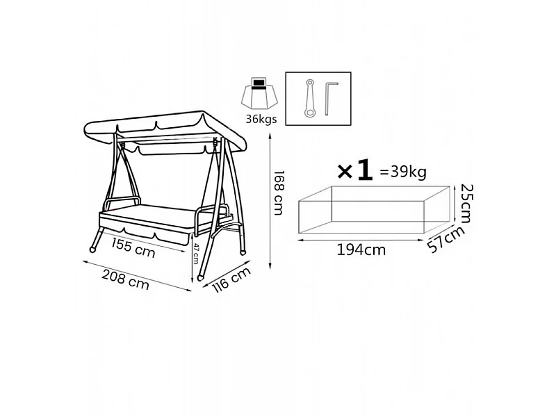DONDOLO ANTIGUA con CUSCINI