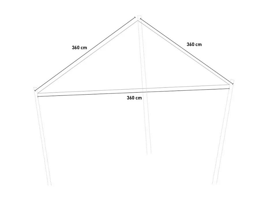 VELA TRIANGOLARE DIMENSIONI 360X360X360cm COLORE BEIGE