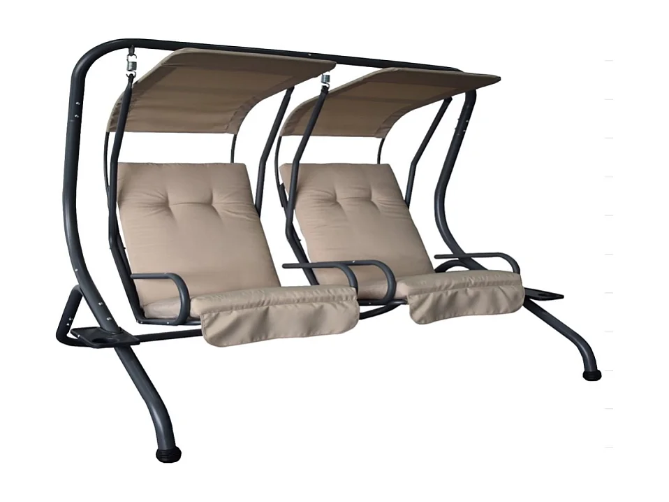 DONDOLO 2 POSTI TWIN 170X135X170 CM COLORE TORTORA CASA COLLECTION