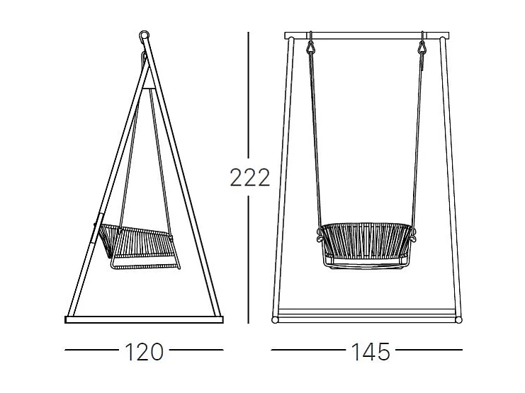 LISA SWING SEDUTA SOSPESA CON STRUTTURA AUTOPORTANTE SCAB DESIGN MADE IN ITALY