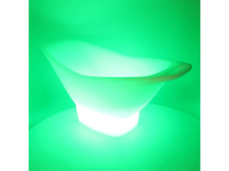 Lampada led plastica ricaricabile con portabottiglie multicolor ovale cm 64x30h28