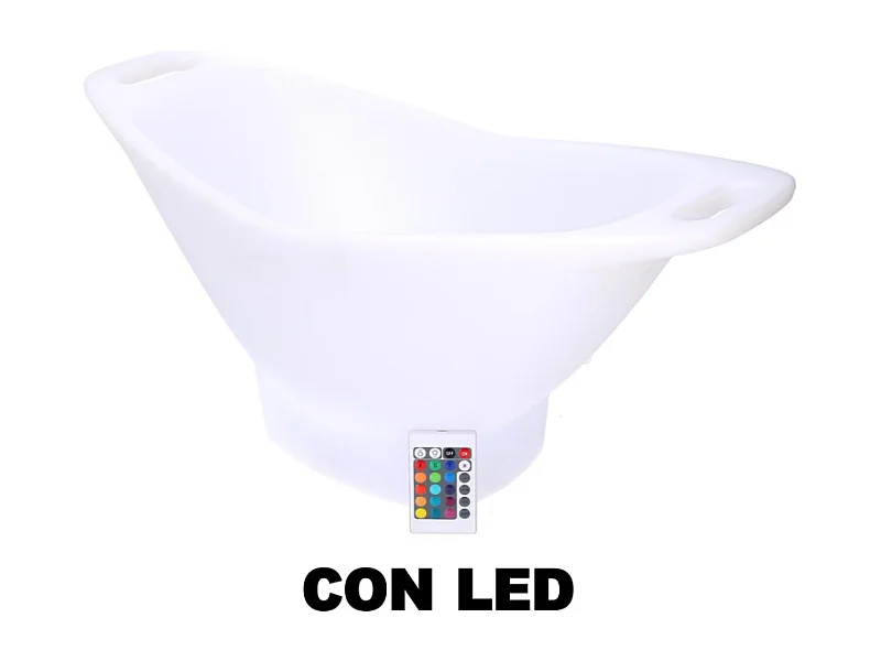 Lampada led plastica ricaricabile con portabottiglie multicolor ovale cm 64x30h28