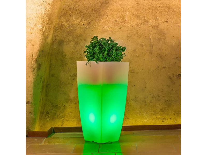 VASO LUMINOSO HYDRUS 70 h CON LED MULTICOLOR E BATTERIA SOLARE