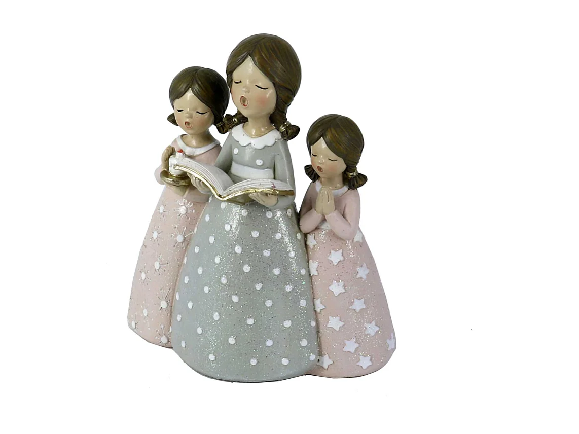 Statua resina rosa cm 14,5x7h16,5