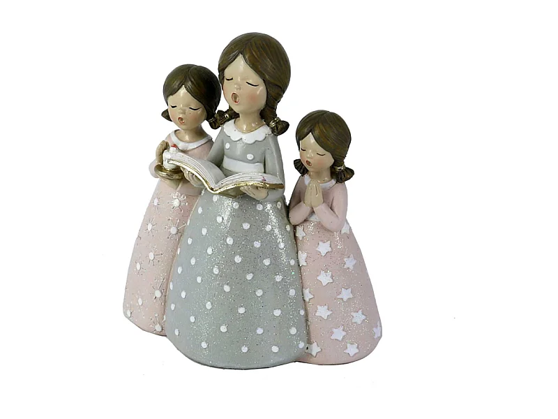 Statua resina rosa cm 14,5x7h16,5