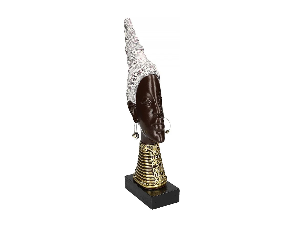 Statua resina testa donna africana cm18,5x8,5h43