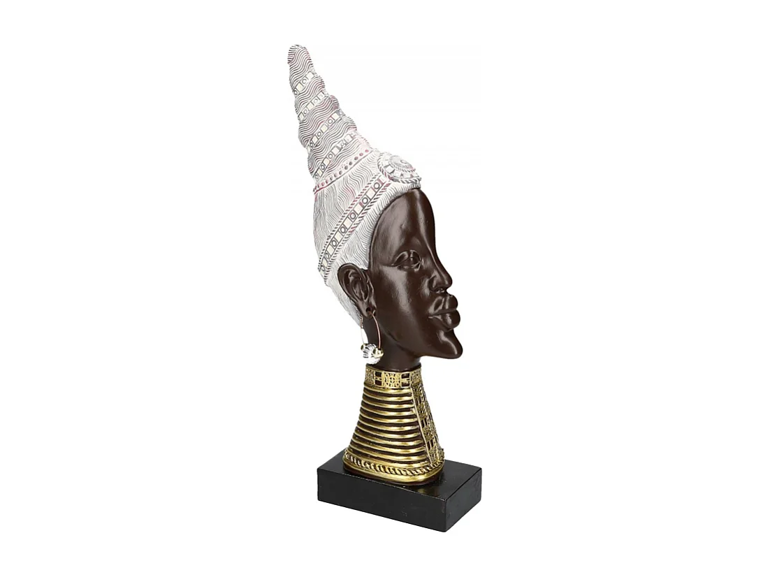 Statua resina testa donna africana cm18,5x8,5h43