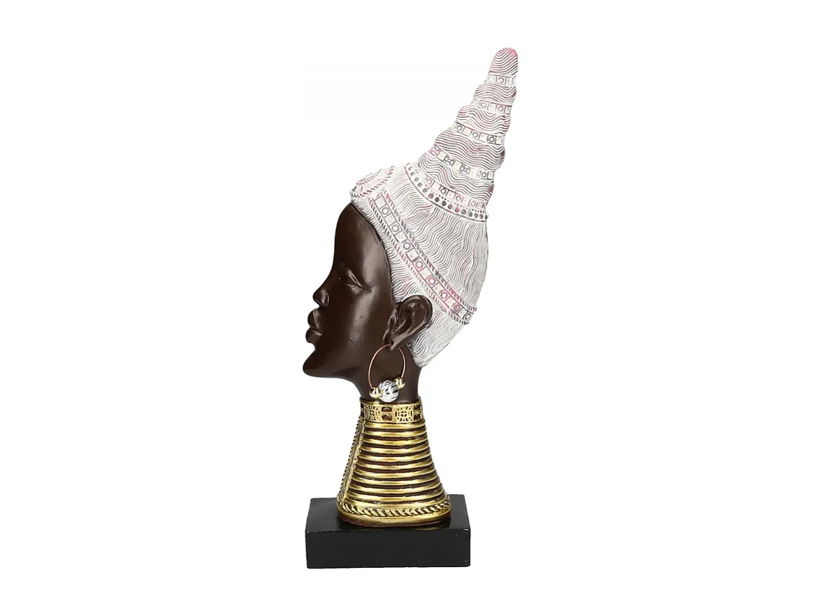 Statua resina testa donna africana cm18,5x8,5h43