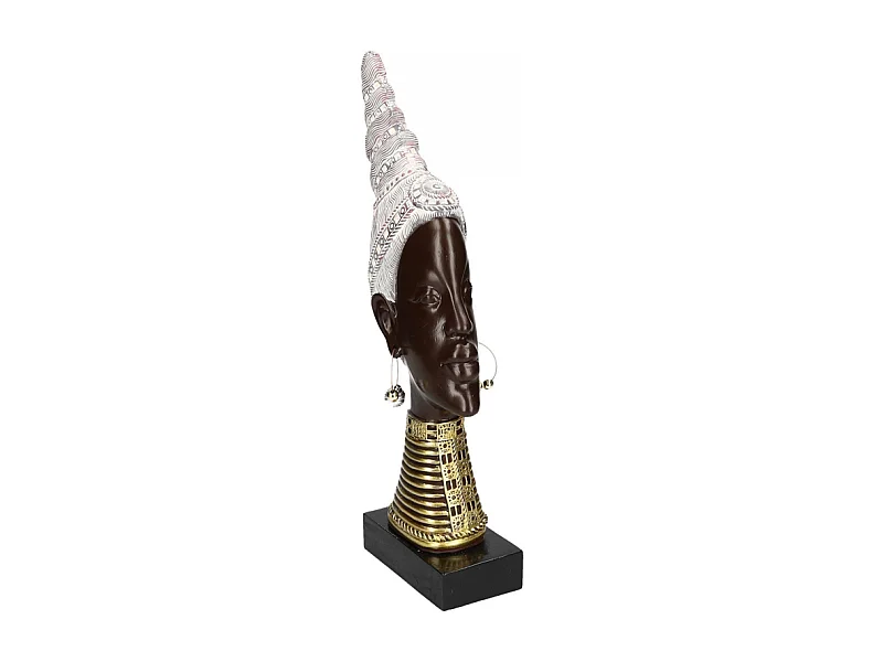 Statua resina testa donna africana cm18,5x8,5h43