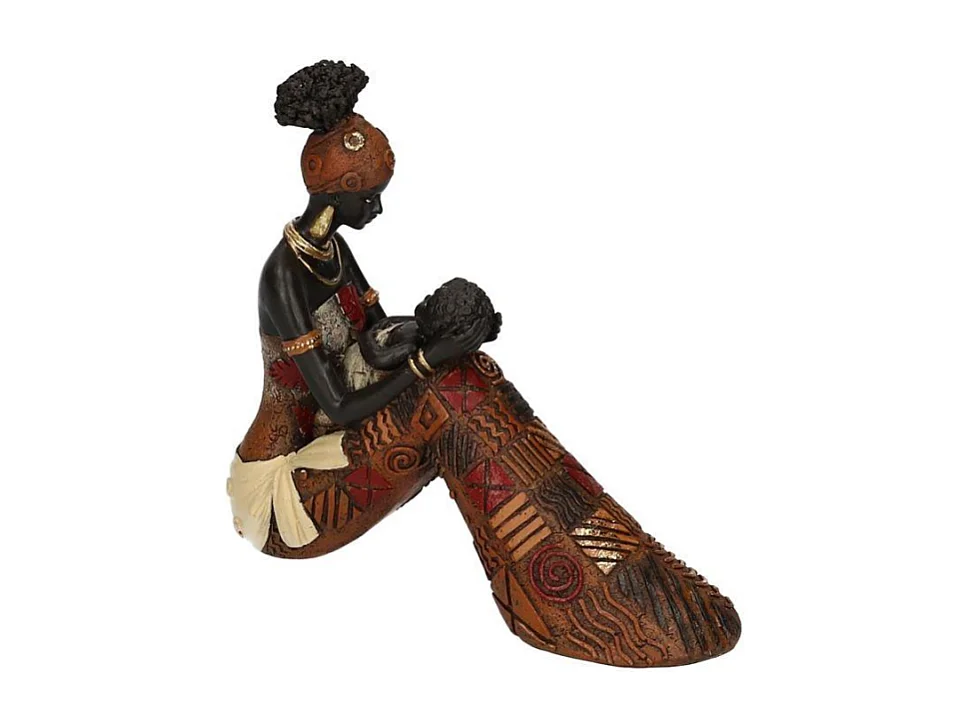 Statua resina donna africana cm 18,5x6h17