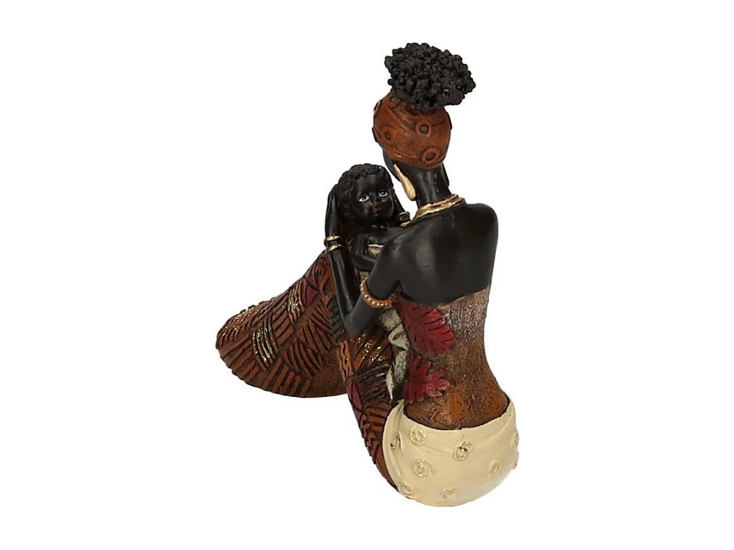 Statua resina donna africana cm 18,5x6h17