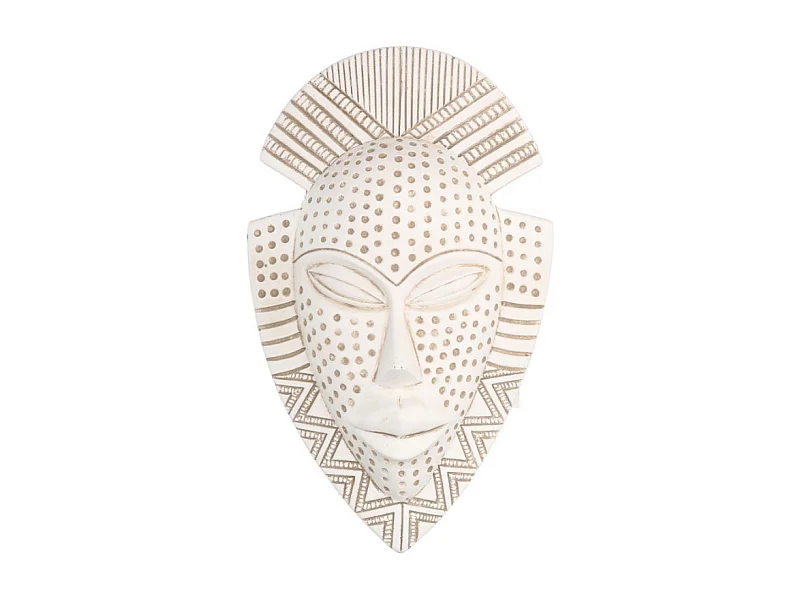 Maschera resina bianco donna africana cm 15x25x7