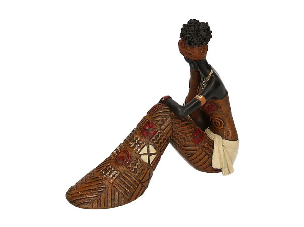 Statua resina donna africana cm 19x9,5h16