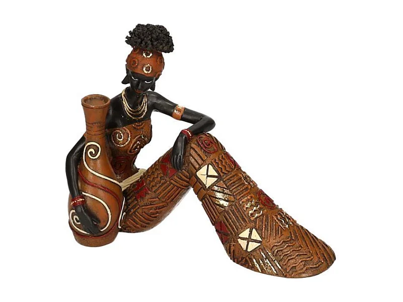 Statua resina donna africana cm 19x9,5h16