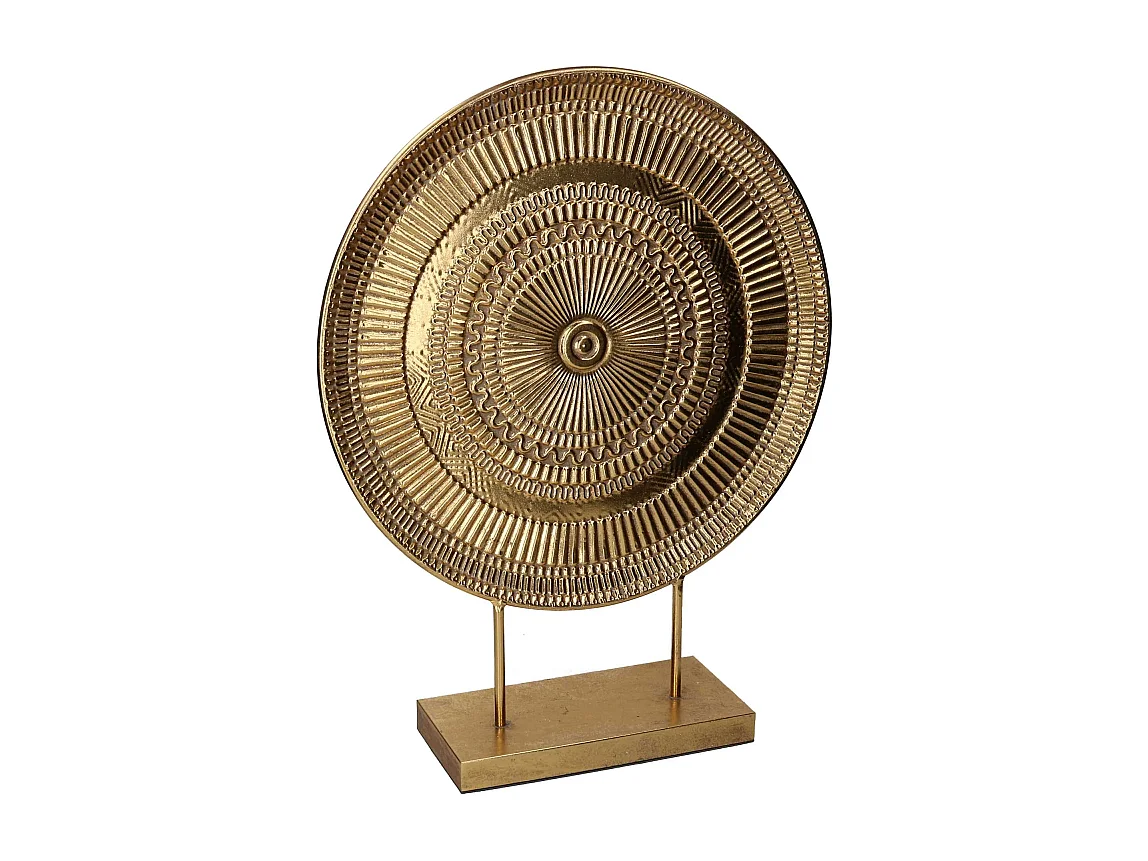 Statua metallo oro tondo cm 50x14h63,5