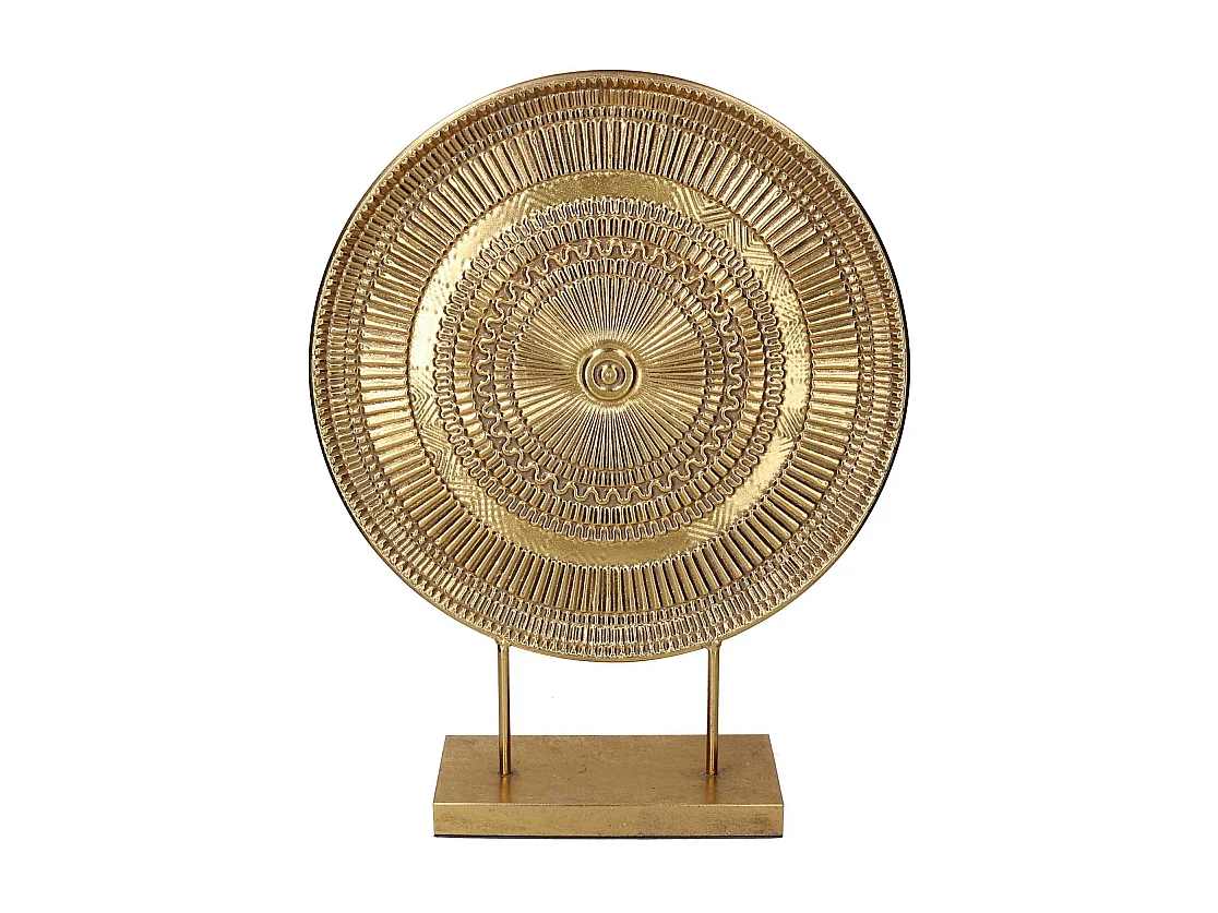 Statua metallo oro tondo cm 50x14h63,5