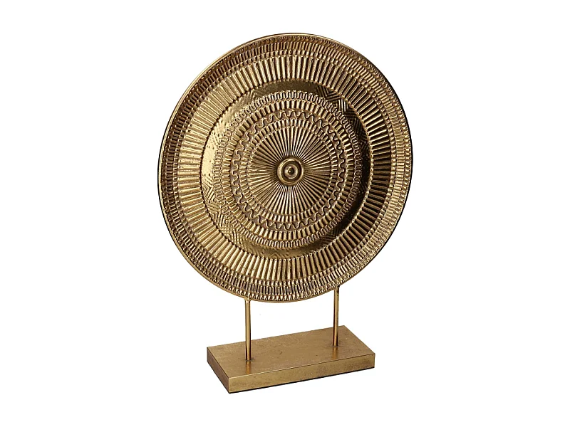 Statua metallo oro tondo cm 50x14h63,5