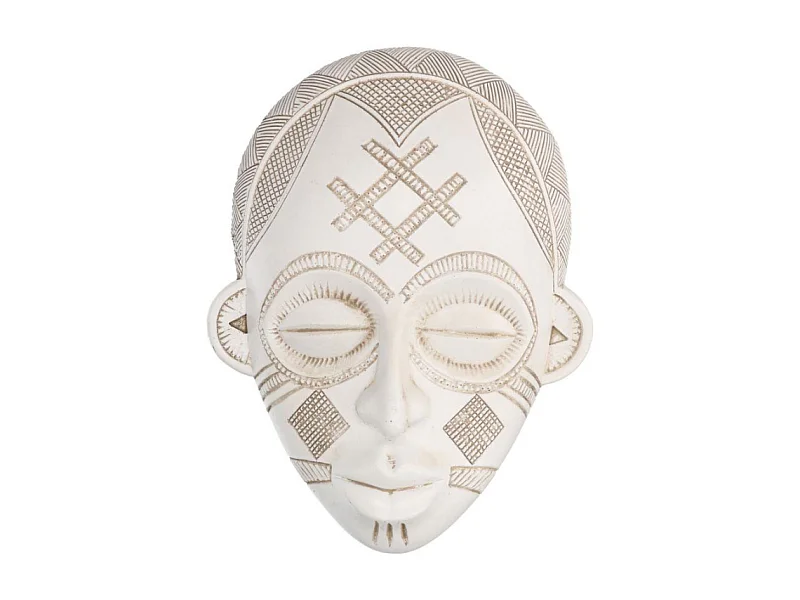 Maschera resina bianco uomo africano cm 16x20,5x8