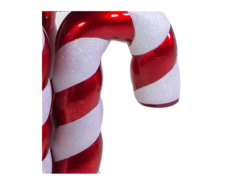 Statua plastica bastoncini di zucchero bianco e rosso cmh168