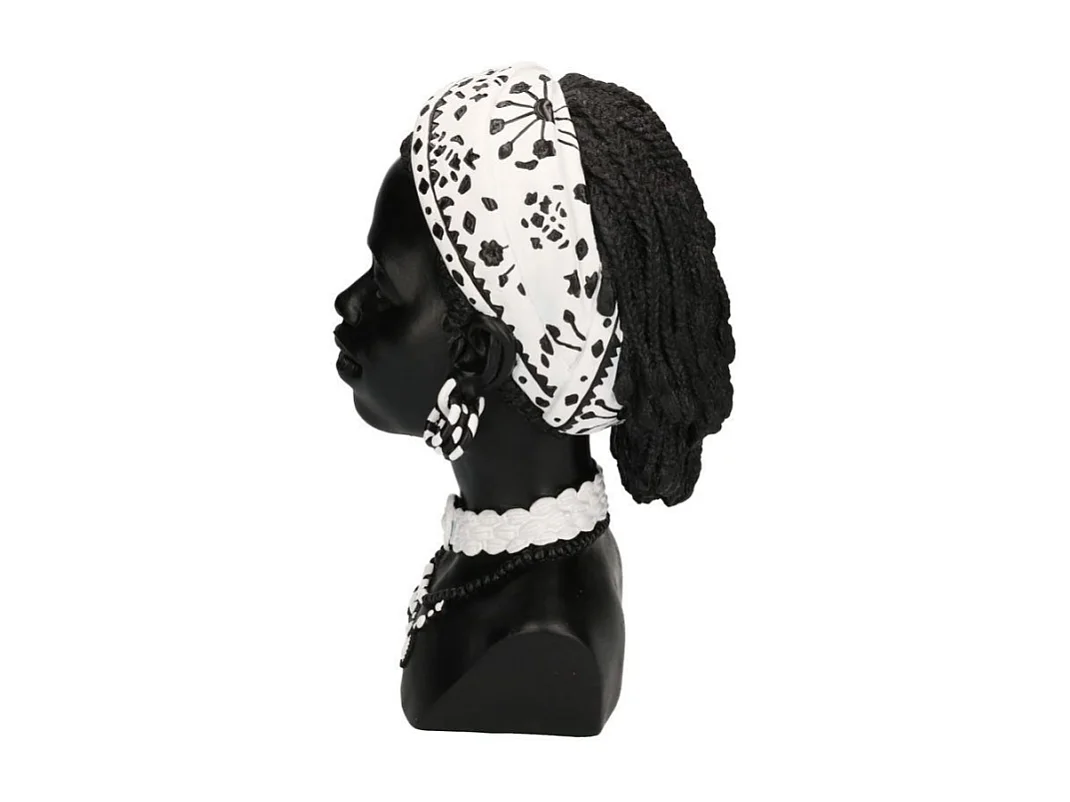 Statua resina busto donna africana cm 18x20h30