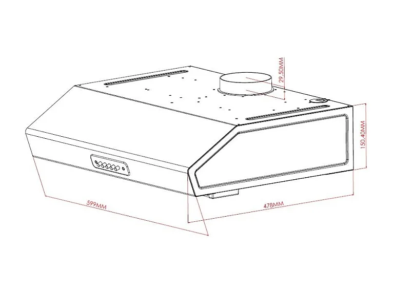 Gruppo cappa sottopensile potenza aspirante 280 m3/h Tornado 60 inox Samet