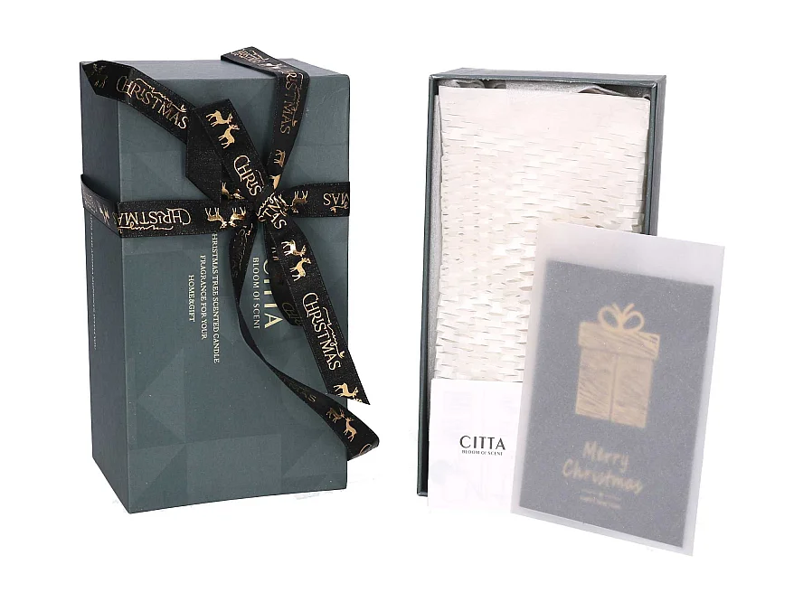 Candela cera profumata albero aroma di legno confezione 2 pz cm 22,5x12x10