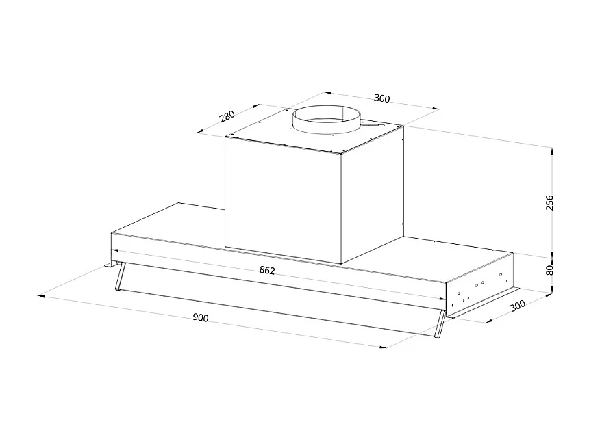 Cappa sottopensile Samet Kripto90 colore nero classe D