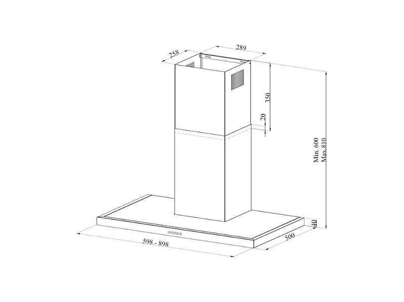 Samet Cappa Embla 9023 da parete 90 cm acciaio inox