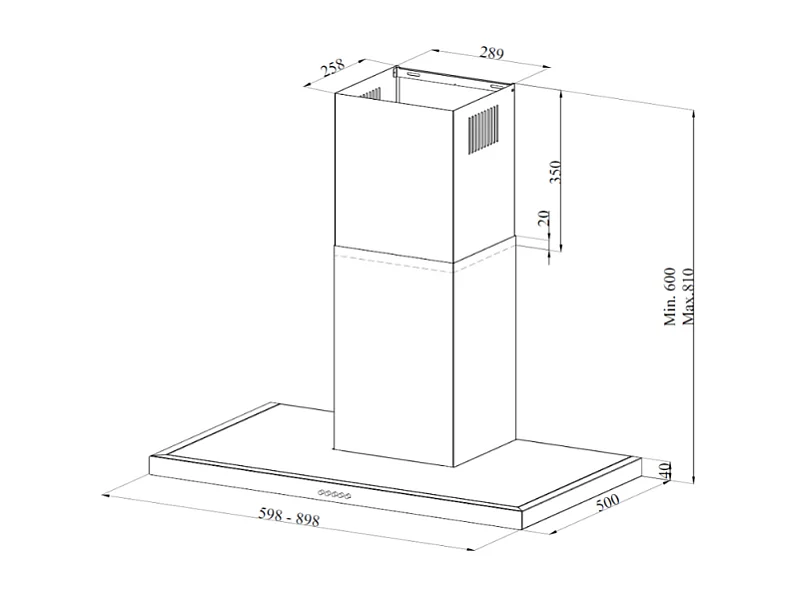 Samet Cappa Embla 9023 da parete 90 cm acciaio inox