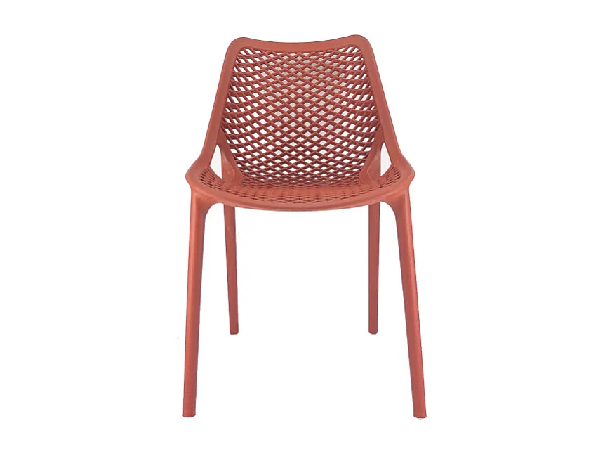 Set Da 4 sedie Braga 2 In Polipropilene Rosso Mattone Per Soggiorno, Cucina E Arredo Bar