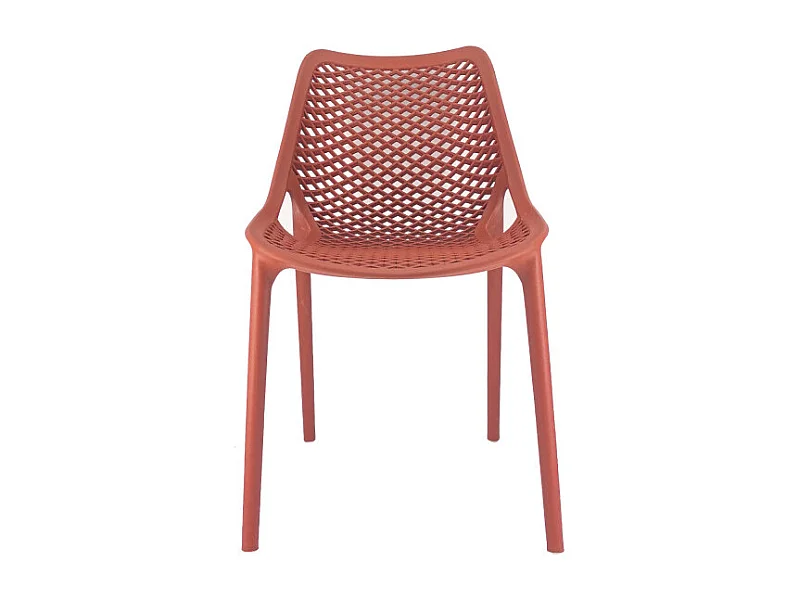 Set Da 4 sedie Braga 2 In Polipropilene Rosso Mattone Per Soggiorno, Cucina E Arredo Bar