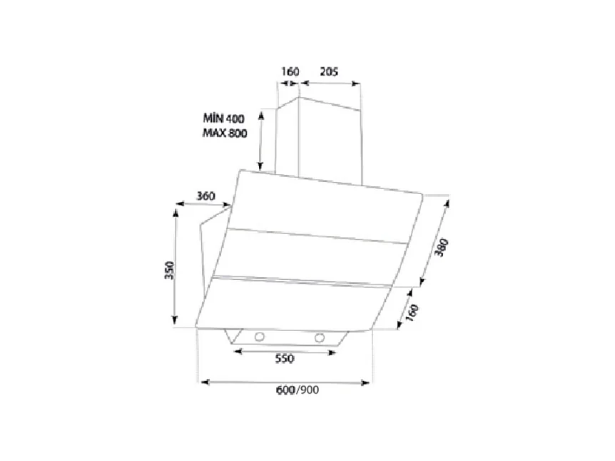 SAMET Cappa da parete TURBINE 60 colore bianco 60 cm